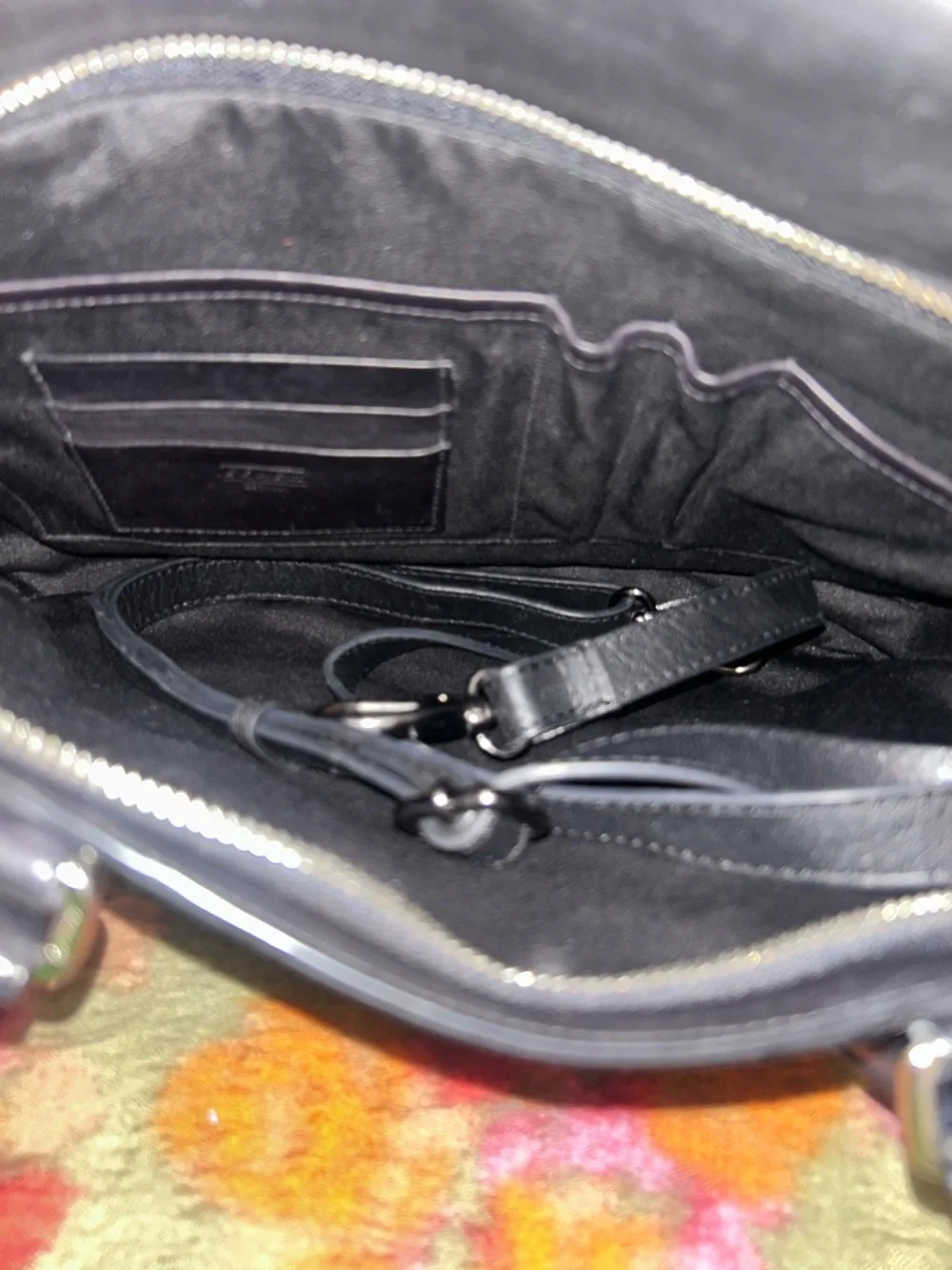 COACH Sleek Black Leather Briefcase Tote